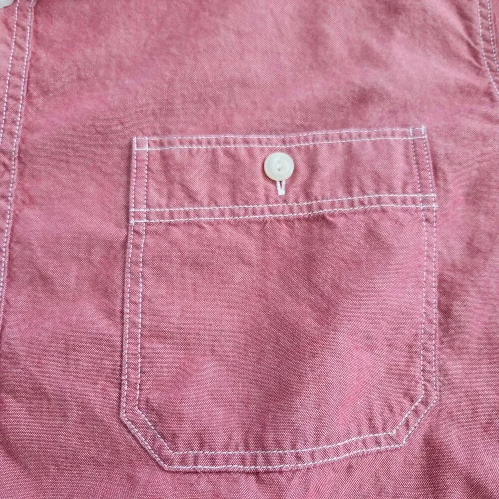 J.Crew Shirt Mens XL Pink Chambray Long Sleeve Button Up Workwear Casual